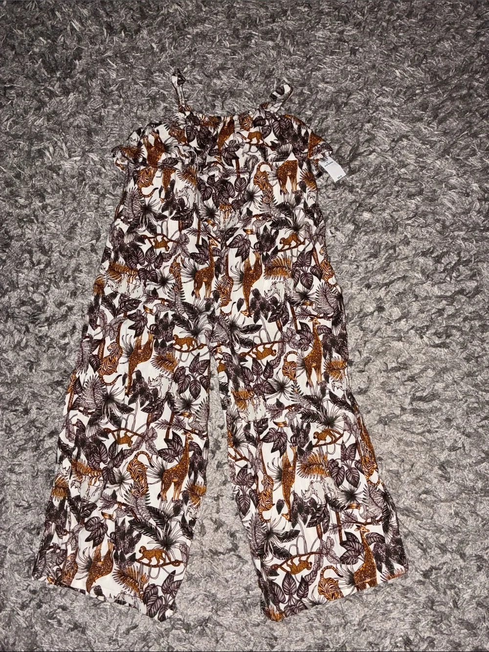 Old Navy Wide-Leg romper Jumpsuit with Brown & Black Safari Print super cute 5t